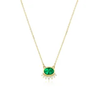 925 Sterling Silver Zircon Plating Inlay Geometric Pendant Necklace main image 5