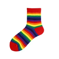 Unisex Korean Style Rainbow Cotton Jacquard Crew Socks A Pair sku image 1