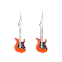 Classical Guitar Retro Contrast Color Chic Music Earrings Wholesale sku image 5