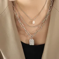 Wholesale Jewelry Fashion Human Face 304 Stainless Steel Freshwater Pearl 18K Gold Plated Plating Necklace main image 5