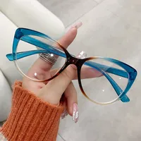 Simple Style Solid Color Pc Cat Eye Full Frame Optical Glasses main image 4