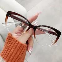 Simple Style Solid Color Pc Cat Eye Full Frame Optical Glasses main image 3