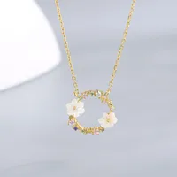 Wholesale Sweet Wreath Sterling Silver Zircon Necklace main image 2