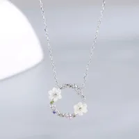 Wholesale Sweet Wreath Sterling Silver Zircon Necklace main image 3