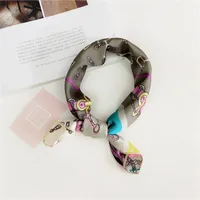 Women's Simple Style Stripe Polka Dots Chains Print Satin Silk Scarf sku image 18