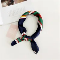 Women's Simple Style Stripe Polka Dots Chains Print Satin Silk Scarf sku image 22