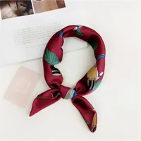Women's Simple Style Stripe Polka Dots Chains Print Satin Silk Scarf sku image 11