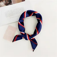 Women's Simple Style Stripe Polka Dots Chains Print Satin Silk Scarf sku image 21