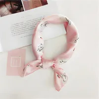 Women's Simple Style Stripe Polka Dots Chains Print Satin Silk Scarf sku image 27
