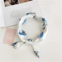 Women's Simple Style Stripe Polka Dots Chains Print Satin Silk Scarf sku image 12