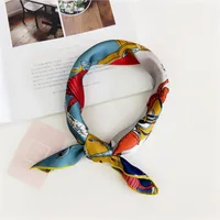 Women's Simple Style Stripe Polka Dots Chains Print Satin Silk Scarf sku image 33