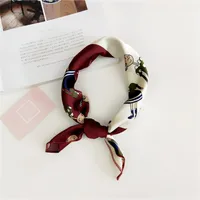 Women's Simple Style Stripe Polka Dots Chains Print Satin Silk Scarf sku image 15