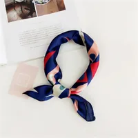 Women's Simple Style Stripe Polka Dots Chains Print Satin Silk Scarf sku image 23