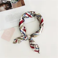 Women's Simple Style Stripe Polka Dots Chains Print Satin Silk Scarf sku image 20