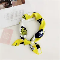Women's Simple Style Stripe Polka Dots Chains Print Satin Silk Scarf sku image 24