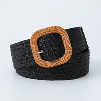 Sweet Simple Style Solid Color Pp Grass Plastic Women's Woven Belts sku image 3