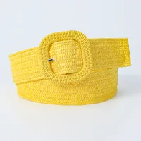Sweet Simple Style Solid Color Pp Grass Plastic Women's Woven Belts sku image 2