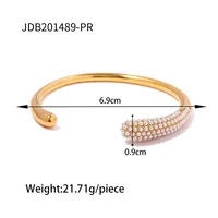 Elegant Circle Stainless Steel Rhinestones Bangle In Bulk sku image 2