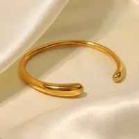 Elegant Circle Stainless Steel Rhinestones Bangle In Bulk main image 4