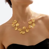 New Punk Style Simple  Metal Texture Multilayer Thick Chain Necklace sku image 8