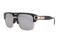 Classic Style Color Block Resin Square Half Frame Men's Sunglasses sku image 1