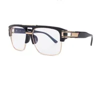 Classic Style Color Block Resin Square Half Frame Men's Sunglasses sku image 3