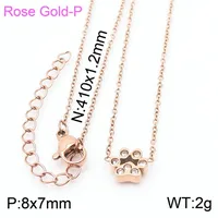 Wholesale Jewelry Simple Style Korean Style Animal Paw Print Titanium Steel 18K Gold Plated Plating Bracelets Earrings Necklace sku image 29