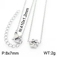 Wholesale Jewelry Simple Style Korean Style Animal Paw Print Titanium Steel 18K Gold Plated Plating Bracelets Earrings Necklace sku image 9