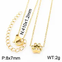 Wholesale Jewelry Simple Style Korean Style Animal Paw Print Titanium Steel 18K Gold Plated Plating Bracelets Earrings Necklace sku image 28