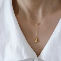 304 Stainless Steel 18K Gold Plated Simple Style Plating Solid Color Necklace Pendant main image 2