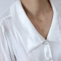 304 Stainless Steel 18K Gold Plated Simple Style Plating Solid Color Necklace Pendant main image 4