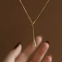 304 Stainless Steel 18K Gold Plated Simple Style Plating Solid Color Necklace Pendant main image 3