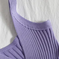 Women's Vest Tank Tops Patchwork Washed Knitted Sexy Solid Color main image 9
