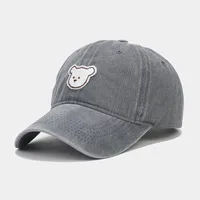 Women's Cute Bear Embroidery Curved Eaves Baseball Cap main image 3