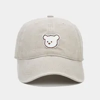 Women's Cute Bear Embroidery Curved Eaves Baseball Cap sku image 3