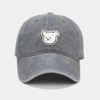 Women's Cute Bear Embroidery Curved Eaves Baseball Cap sku image 2