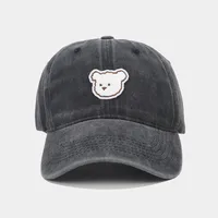Women's Cute Bear Embroidery Curved Eaves Baseball Cap sku image 1