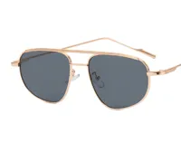 Simple Fine Leg Double Beam Toad Shaped Oval Trend Sunglasses Wholesale sku image 5