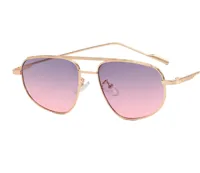 Simple Fine Leg Double Beam Toad Shaped Oval Trend Sunglasses Wholesale sku image 6