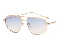 Simple Fine Leg Double Beam Toad Shaped Oval Trend Sunglasses Wholesale sku image 7