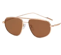 Simple Fine Leg Double Beam Toad Shaped Oval Trend Sunglasses Wholesale sku image 2