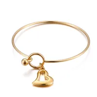 Elegant Modern Style Heart Shape Stainless Steel Titanium Steel 18K Gold Plated Bangle In Bulk sku image 2