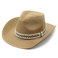 Unisex Basic Hawaiian Vacation Solid Color Flat Eaves Straw Hat sku image 1