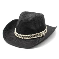 Unisex Basic Hawaiian Vacation Solid Color Flat Eaves Straw Hat main image 4