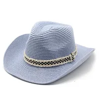 Unisex Basic Hawaiian Vacation Solid Color Flat Eaves Straw Hat sku image 5