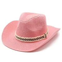 Unisex Basic Hawaiian Vacation Solid Color Flat Eaves Straw Hat sku image 7