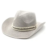Unisex Basic Hawaiian Vacation Solid Color Flat Eaves Straw Hat sku image 3