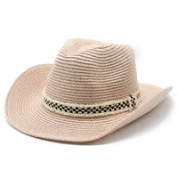 Unisex Basic Hawaiian Vacation Solid Color Flat Eaves Straw Hat sku image 13