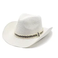 Unisex Basic Hawaiian Vacation Solid Color Flat Eaves Straw Hat sku image 16