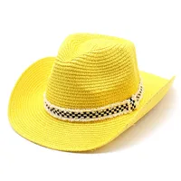 Unisex Basic Hawaiian Vacation Solid Color Flat Eaves Straw Hat sku image 18